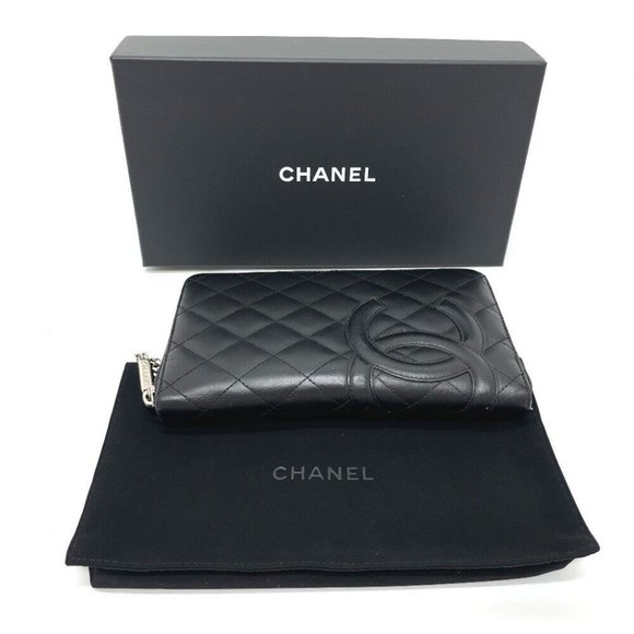 AUTHENTIC CHANEL A26710 Cambon Line organizer Zip Around Long Wallet Black - Picture 2 of 12